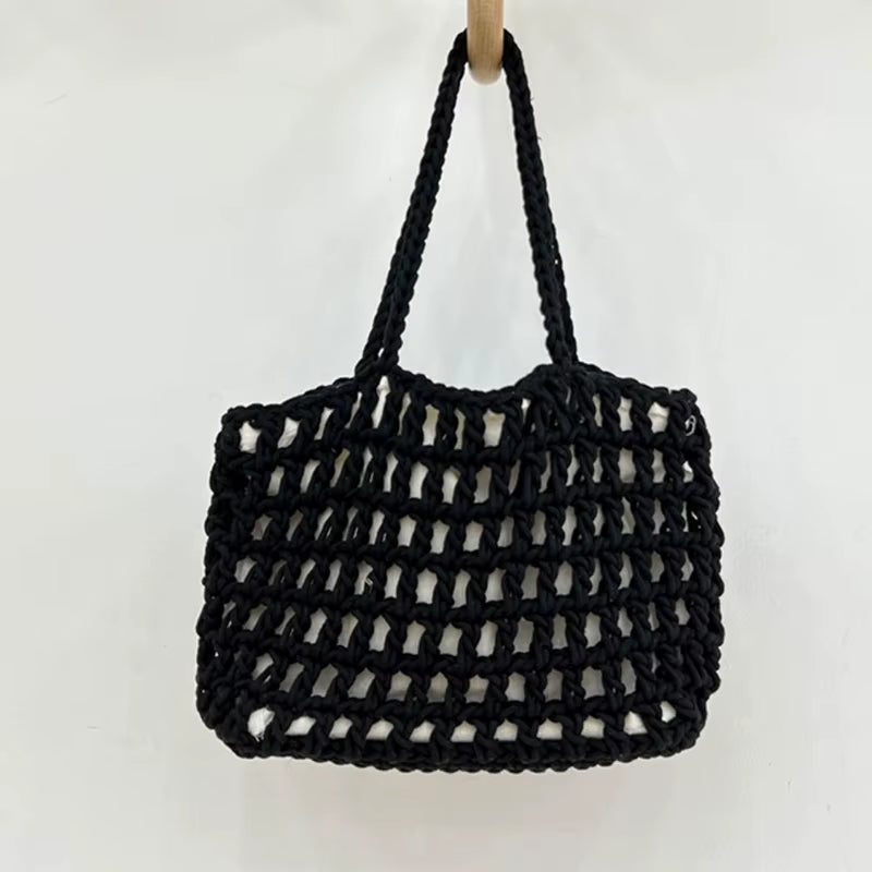 Beach Casual Tote Bags Designer Luxury Bag and Handbags for Women 2023 New in Nylon Artificial Crochet Weave Drawstring Closure