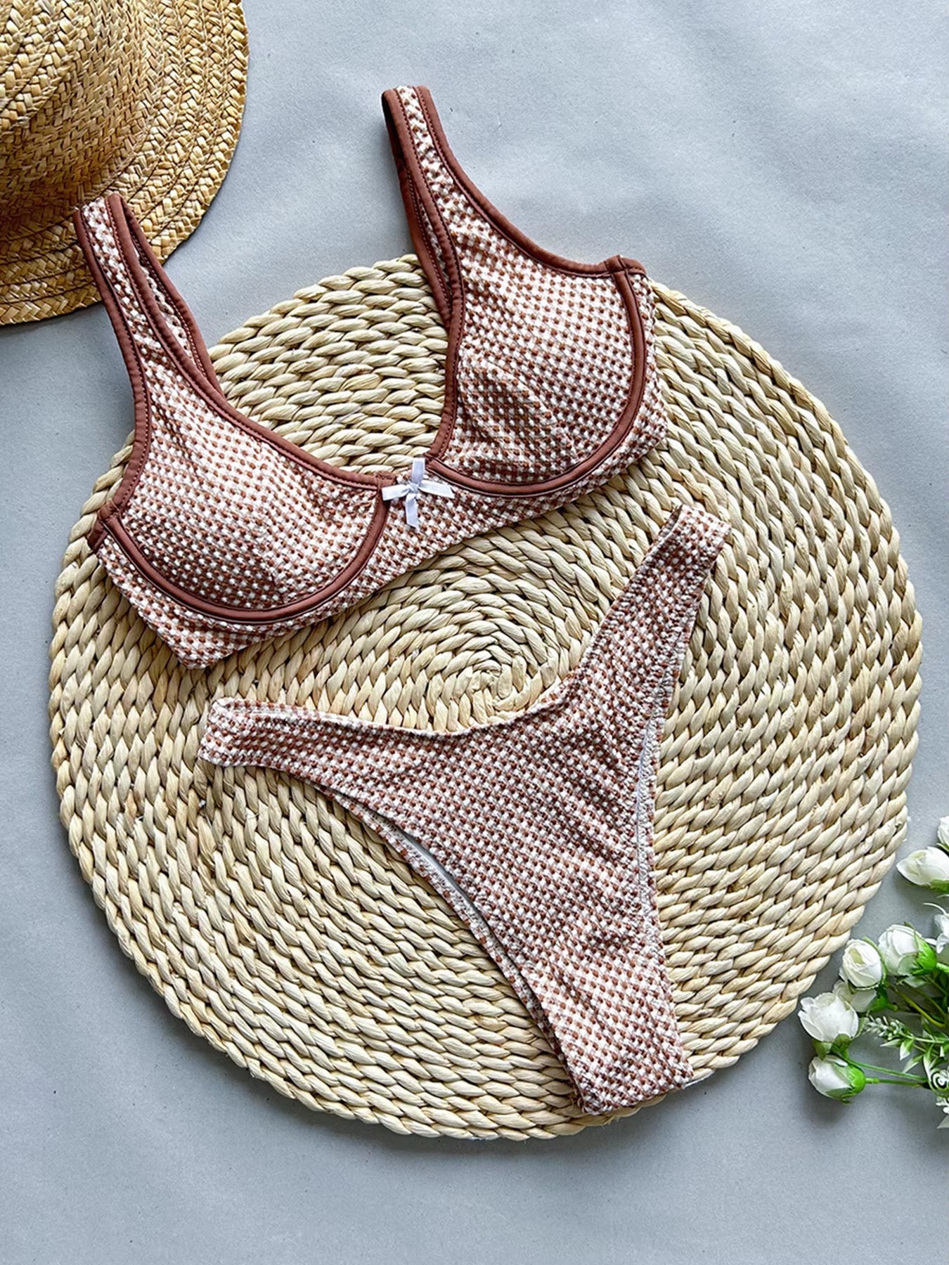Plaid Bikini Ensemble à Armatures Push up 2025