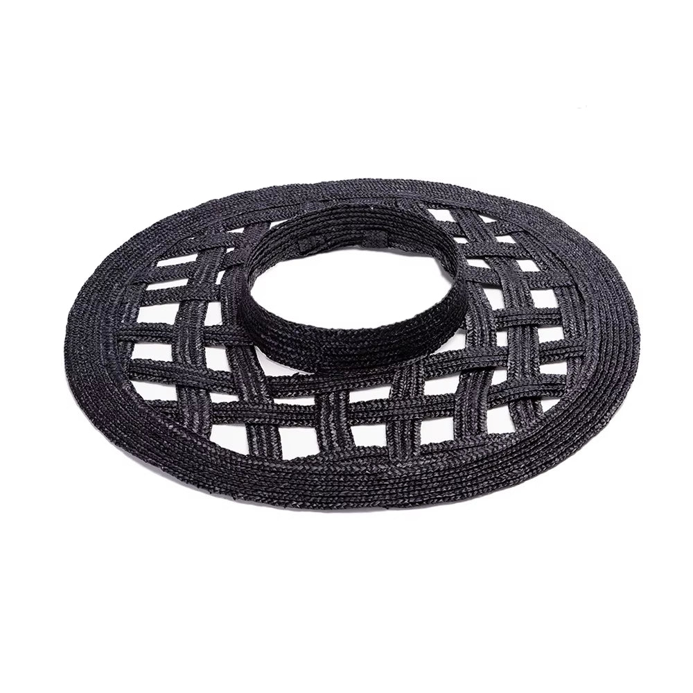 New Fashion Hollow Big Beach Hat for Women Wide Brim Straw Hat Hand-Woven Eaves Sun Hats Empty Top Summer Hats Outdoor Wholesale