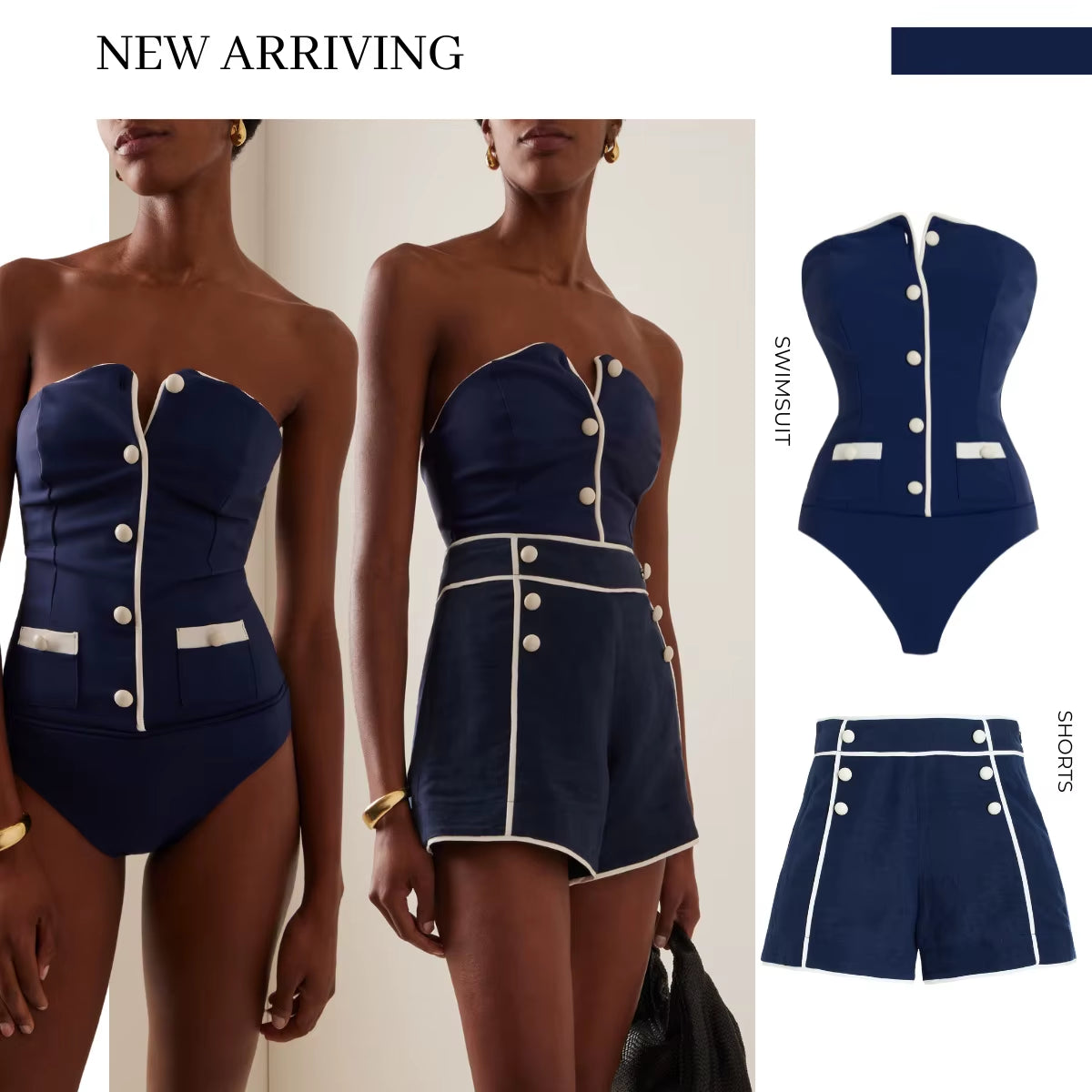 Maillot De Bain Une Pièce Sans Bretelles, Simple, Avec Short 2025