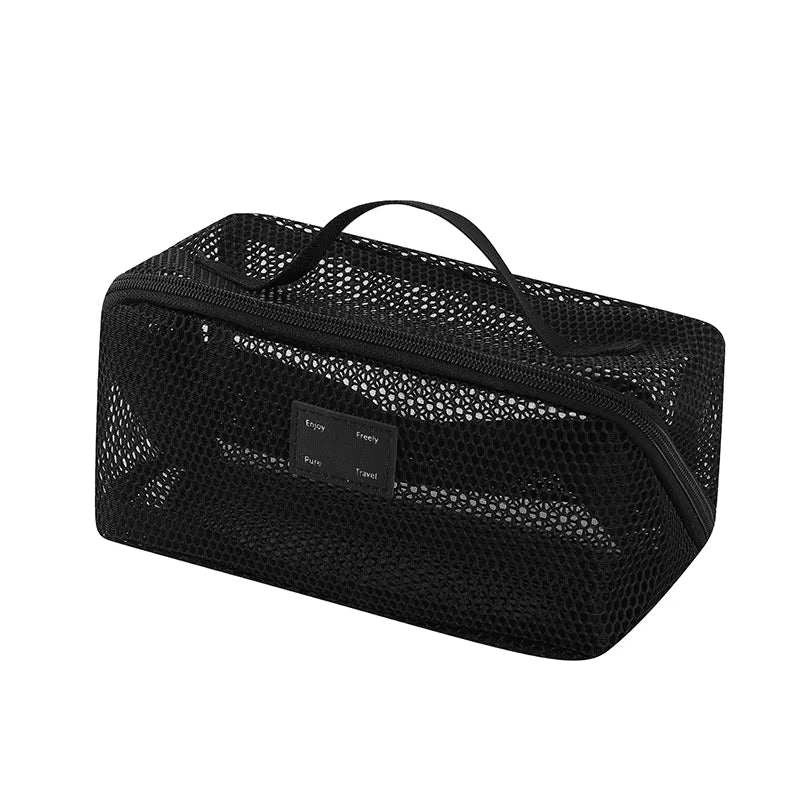 Hollow Large Capacity Makeup Storage Bag Women Multifunctional Mesh Tote Cosmetic Case Bag Travel Transparent Toiletry Pouch