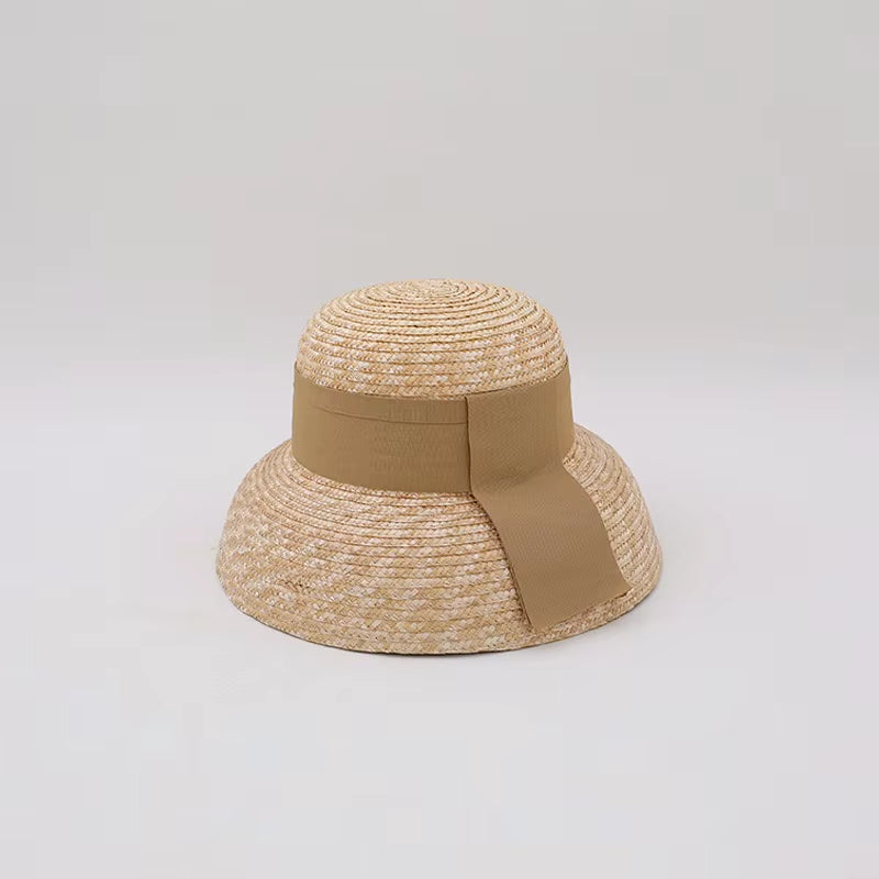Designer Hats Fashion Natural Straw Beach Straw Hat for Women French Hepburn Style Summer Sun Hat Vintage Basin Hat Wholesale