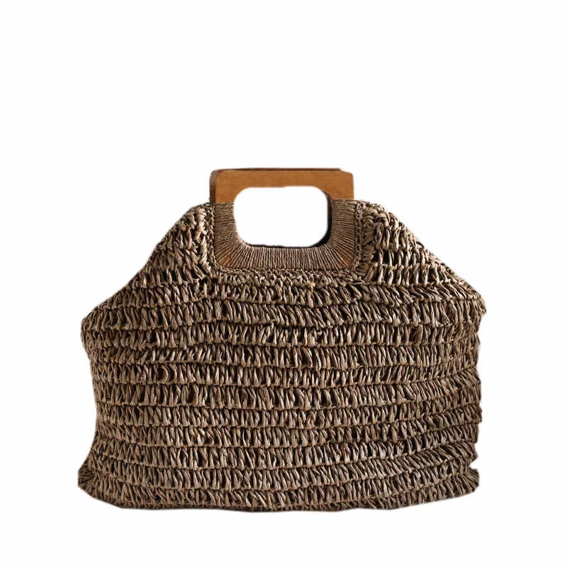 Simple Street Fashion Bag Women Summer Beach Bag Large Capacity Ladies Handbags Handmade Straw Bag Bohemian Rattan Travel Tote