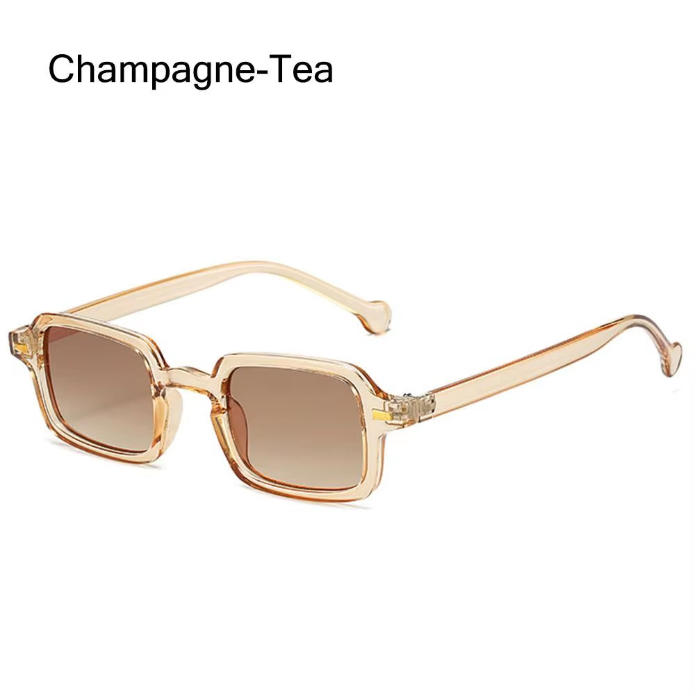 2024 Fashion Square Sunglasses Women Anti-Glare Retro Rivets Decoration Gradient Shades UV400 Men Leopard Blue Sports Sunglasses