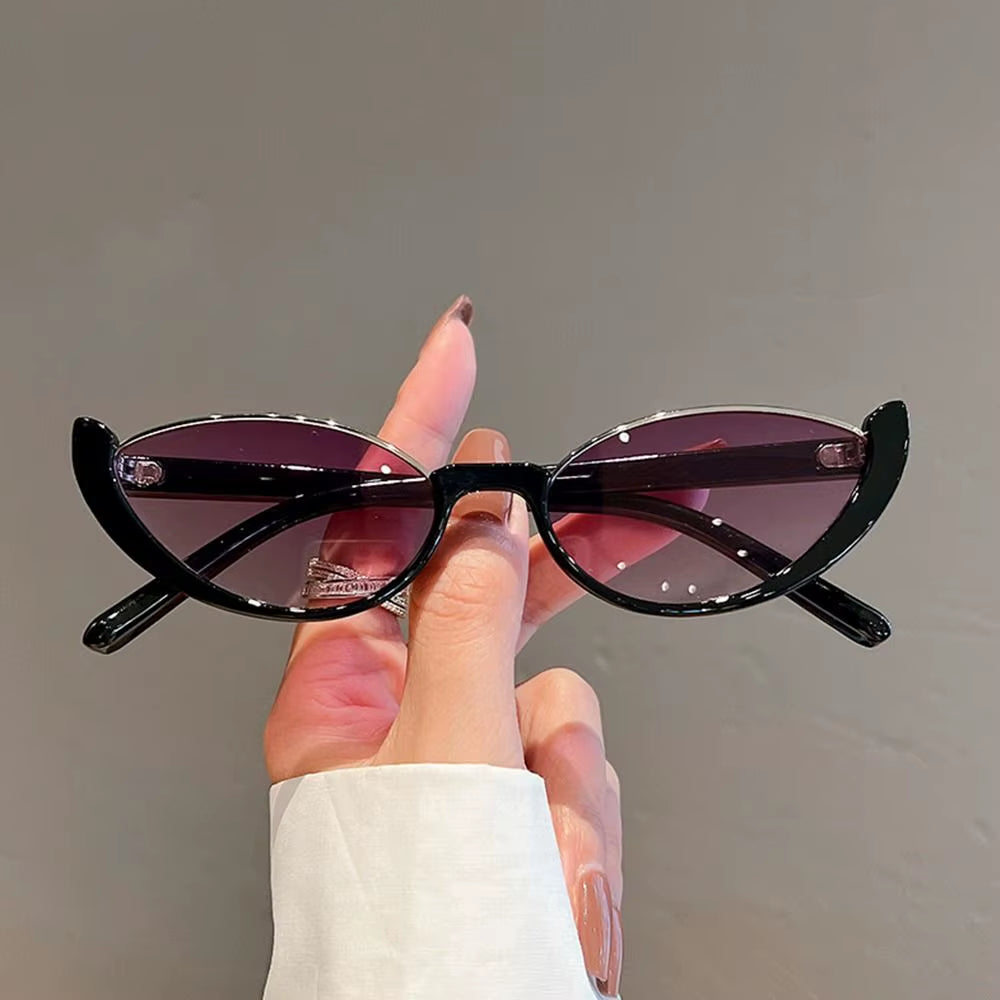 New in Small Cat Eye Sunglasses Women Trendy Vintage Composite Shades Eyewear Fashion Luxury Brand Designer Sun Glasses 2025