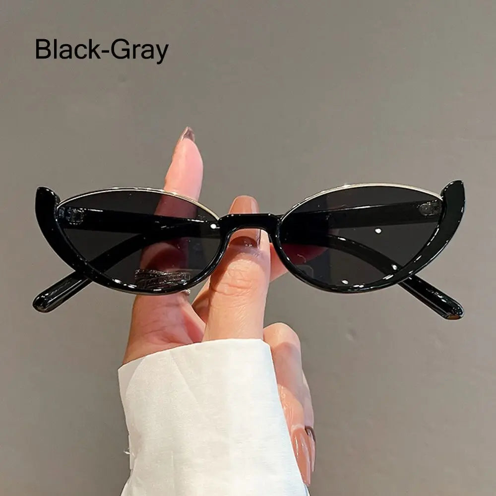 New in Small Cat Eye Sunglasses Women Trendy Vintage Composite Shades Eyewear Fashion Luxury Brand Designer Sun Glasses 2025