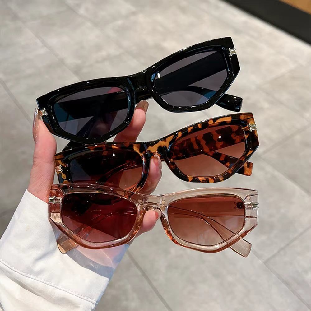 Vintage Cat Eye Sunglasses Men Women UV400 Fashion Irregular Gradient Eyewear Shades Luxury Brand Designer Cycling Sun Glassses