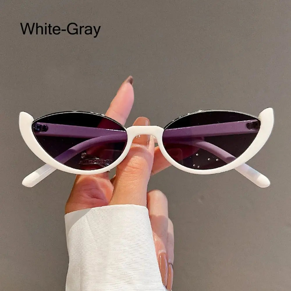 New in Small Cat Eye Sunglasses Women Trendy Vintage Composite Shades Eyewear Fashion Luxury Brand Designer Sun Glasses 2025