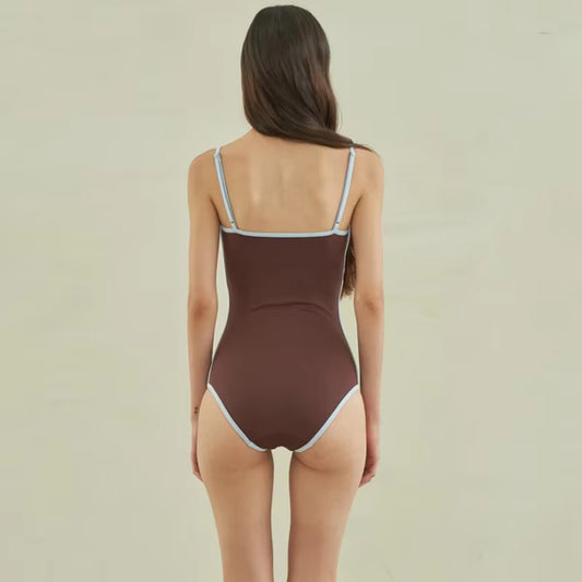 Monokini Bandeau Maillot De Bain Rembourré Marron