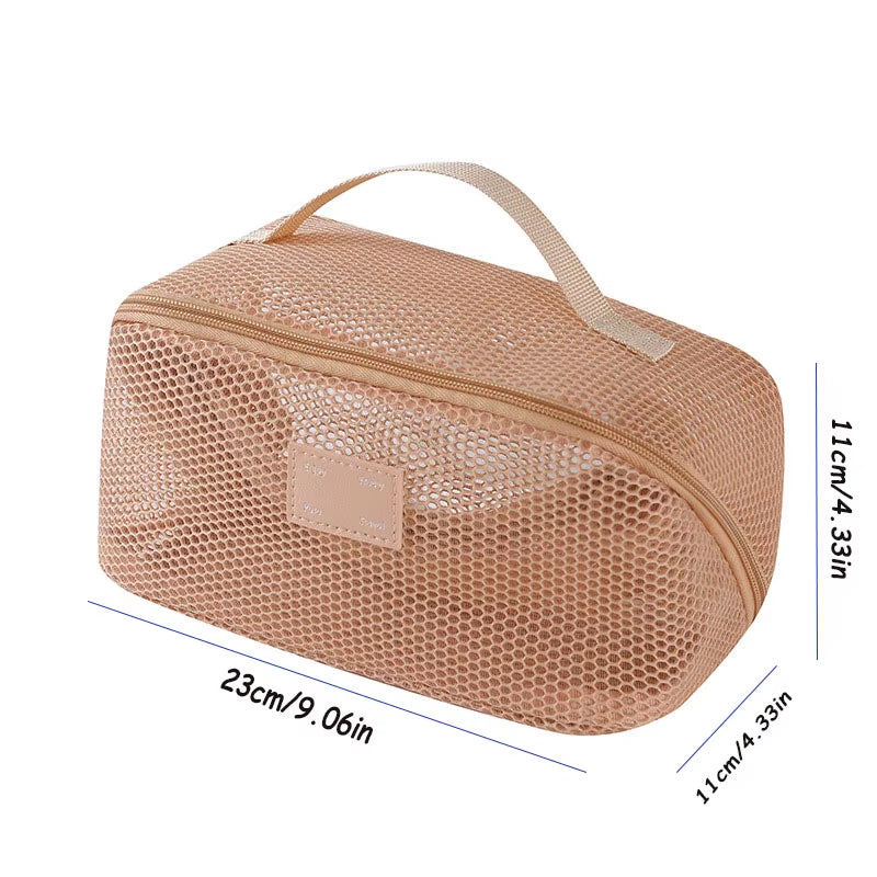 Hollow Large Capacity Makeup Storage Bag Women Multifunctional Mesh Tote Cosmetic Case Bag Travel Transparent Toiletry Pouch