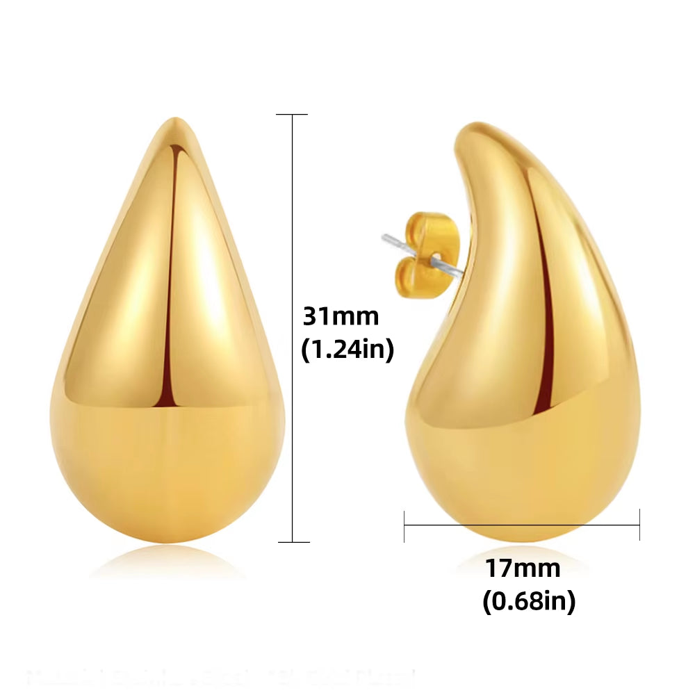 Oversized Chunky Gold Hoop Earrings for Women Girl Extra Large Water Drop Earring Dupes Lightweight Big Hoops Fashion Jewelry