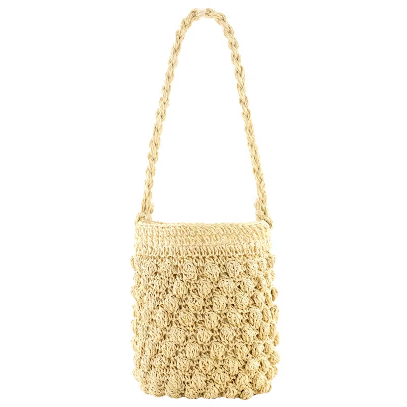 Straw Bag Female Seaside Vacation Beach Bag Bali New Small Bucket Portable Fashion Woven Bag