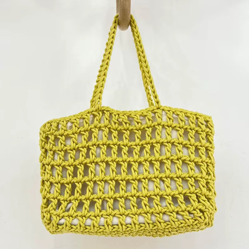Beach Casual Tote Bags Designer Luxury Bag and Handbags for Women 2023 New in Nylon Artificial Crochet Weave Drawstring Closure