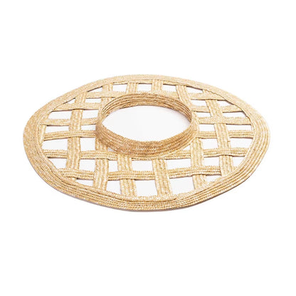 New Fashion Hollow Big Beach Hat for Women Wide Brim Straw Hat Hand-Woven Eaves Sun Hats Empty Top Summer Hats Outdoor Wholesale