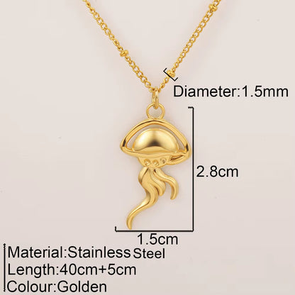 Ocean Series Pendant Necklace for Women Golden Chain Shell Starfish Pendant Summer Beach Women Stainless Steel Jewelry 2025 New