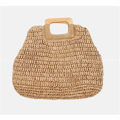 Simple Street Fashion Bag Women Summer Beach Bag Large Capacity Ladies Handbags Handmade Straw Bag Bohemian Rattan Travel Tote