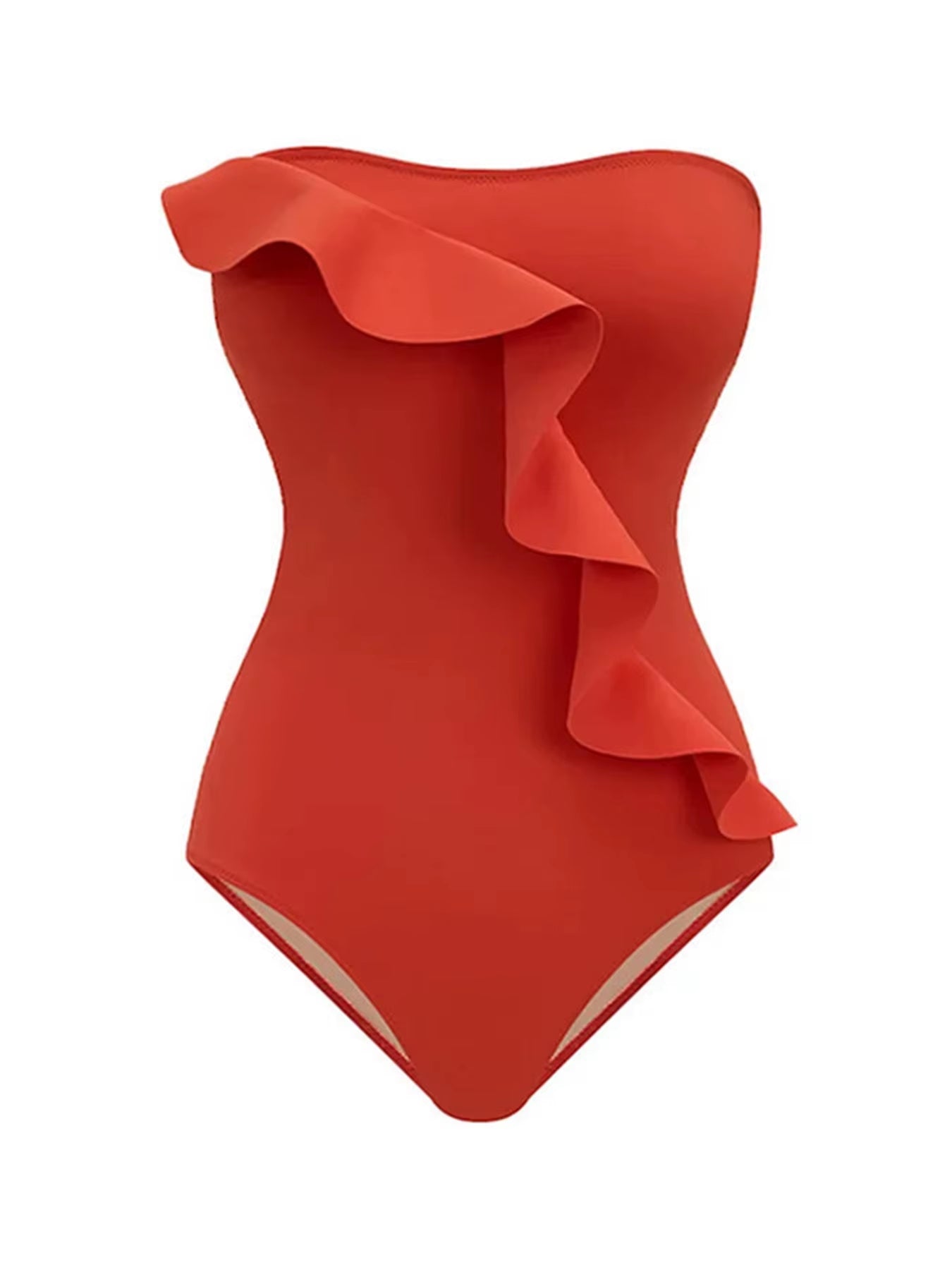 Maillot De Bain Une Pièce À Volants, Patchwork, Push-Up, Monokini 