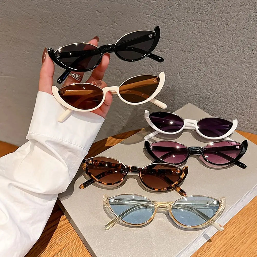 New in Small Cat Eye Sunglasses Women Trendy Vintage Composite Shades Eyewear Fashion Luxury Brand Designer Sun Glasses 2025
