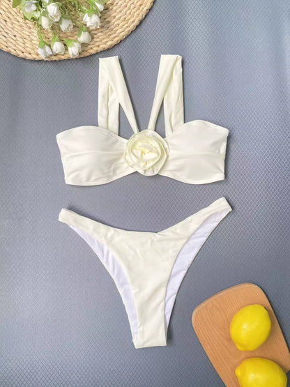 3 Piece Bikini 2023 Sexy Women Swimsuits High Waist Skirt Bikini Sets Swimwear Ruffle Bikini Bathing Suit Biquini Swimming Suits
