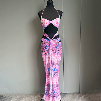 Ensemble Bikini 3 Pièces Femme 2025 – Maillot de Bain Sexy avec Robe de Plage & Push-Up