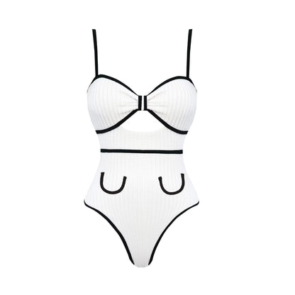 Maillot de Bain Une Pièce Femme 2025 – Style Patchwork avec Robe de Plage, Élégant & Sexy