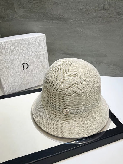 2025 Korea Designer M Hollows Bucket Hats Women'S Summer Breathable Sunshade Sun Hats Lady Japanese Ins Fashion Basin Hat Panama
