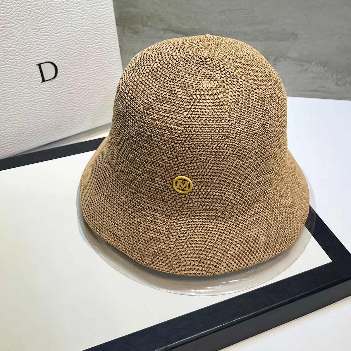 2025 Korea Designer M Hollows Bucket Hats Women'S Summer Breathable Sunshade Sun Hats Lady Japanese Ins Fashion Basin Hat Panama