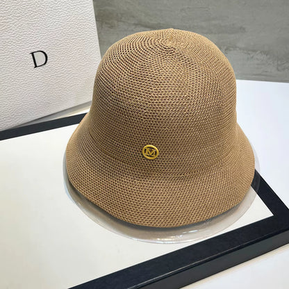 2025 Korea Designer M Hollows Bucket Hats Women'S Summer Breathable Sunshade Sun Hats Lady Japanese Ins Fashion Basin Hat Panama