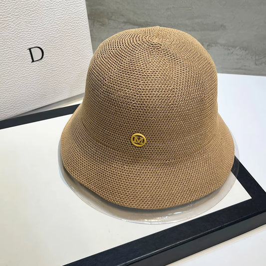 2025 Korea Designer M Hollows Bucket Hats Women'S Summer Breathable Sunshade Sun Hats Lady Japanese Ins Fashion Basin Hat Panama