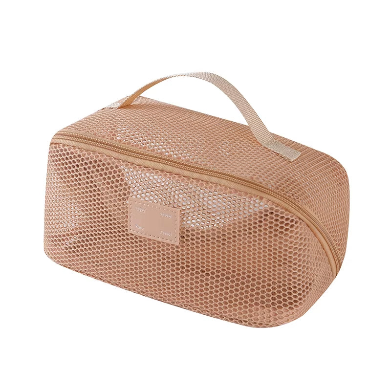 Hollow Large Capacity Makeup Storage Bag Women Multifunctional Mesh Tote Cosmetic Case Bag Travel Transparent Toiletry Pouch