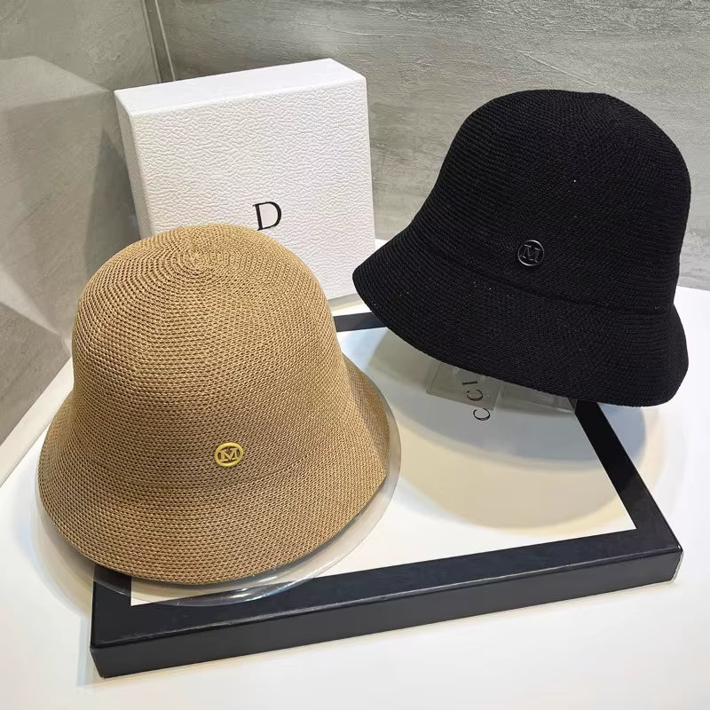 2025 Korea Designer M Hollows Bucket Hats Women'S Summer Breathable Sunshade Sun Hats Lady Japanese Ins Fashion Basin Hat Panama