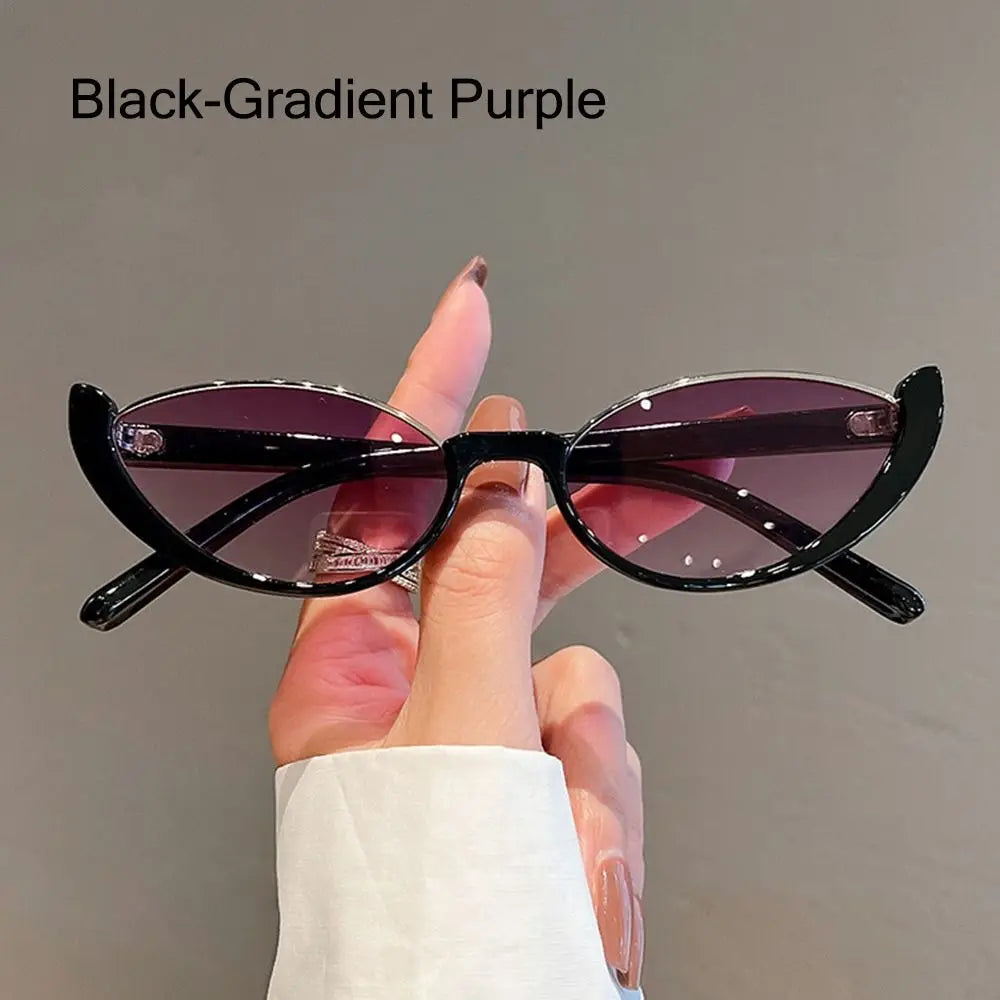 New in Small Cat Eye Sunglasses Women Trendy Vintage Composite Shades Eyewear Fashion Luxury Brand Designer Sun Glasses 2025