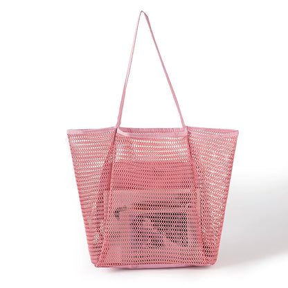 Mesh Beach Tote Bag for Women 2024 Upgrade Waterproof Pool Bag for Beach Vacation Pool Family Travel Essentials