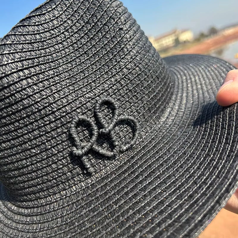 Summer Fedora Hat Metal Chain Beach Hats Customized New English Letter Hats for Men and Women Panama Punk Hats Derby Party Hat