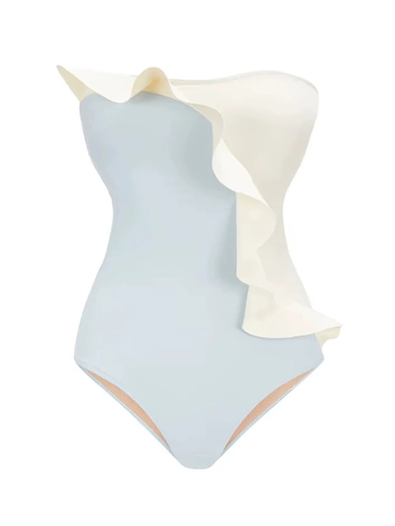 Maillot De Bain Une Pièce À Volants, Patchwork, Push-Up, Monokini 