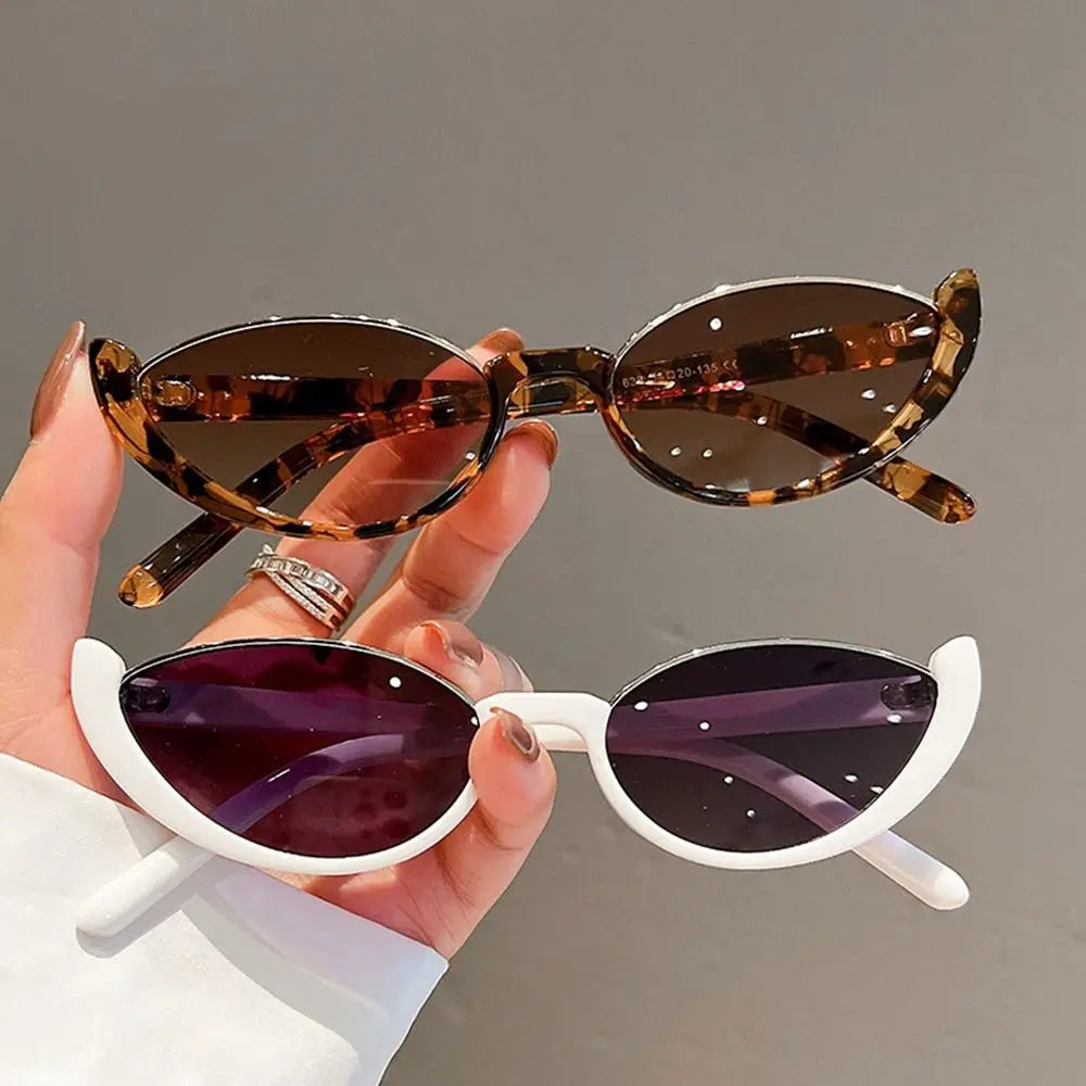 New in Small Cat Eye Sunglasses Women Trendy Vintage Composite Shades Eyewear Fashion Luxury Brand Designer Sun Glasses 2025
