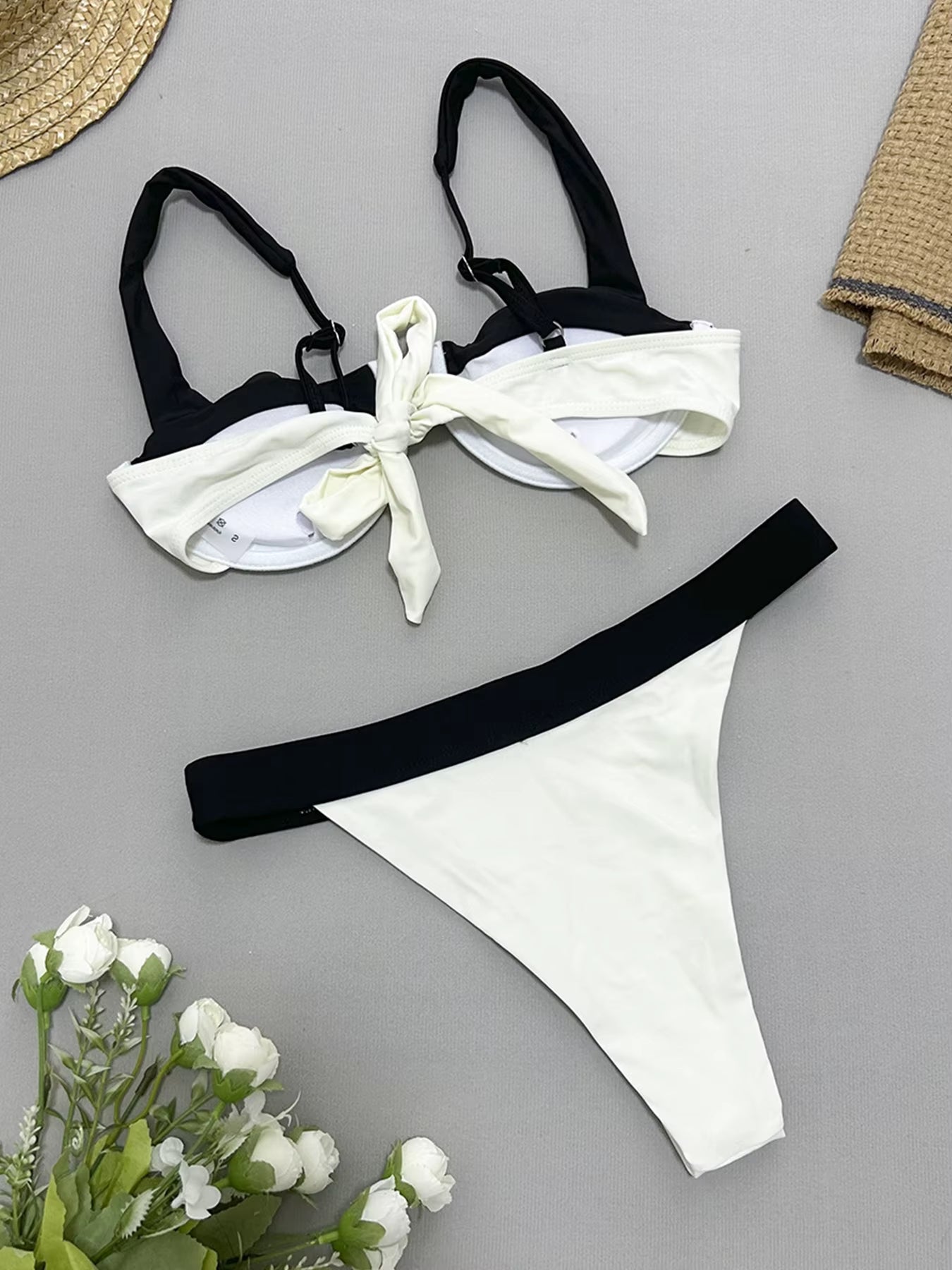 Bikini Femme 2 Pièces Sexy – Push-Up U-Bar Patchwork, Maillot de Bain 2025
