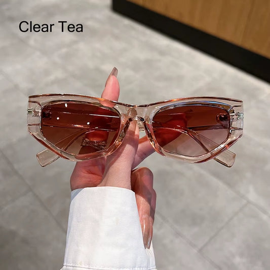 Vintage Cat Eye Sunglasses Men Women UV400 Fashion Irregular Gradient Eyewear Shades Luxury Brand Designer Cycling Sun Glassses