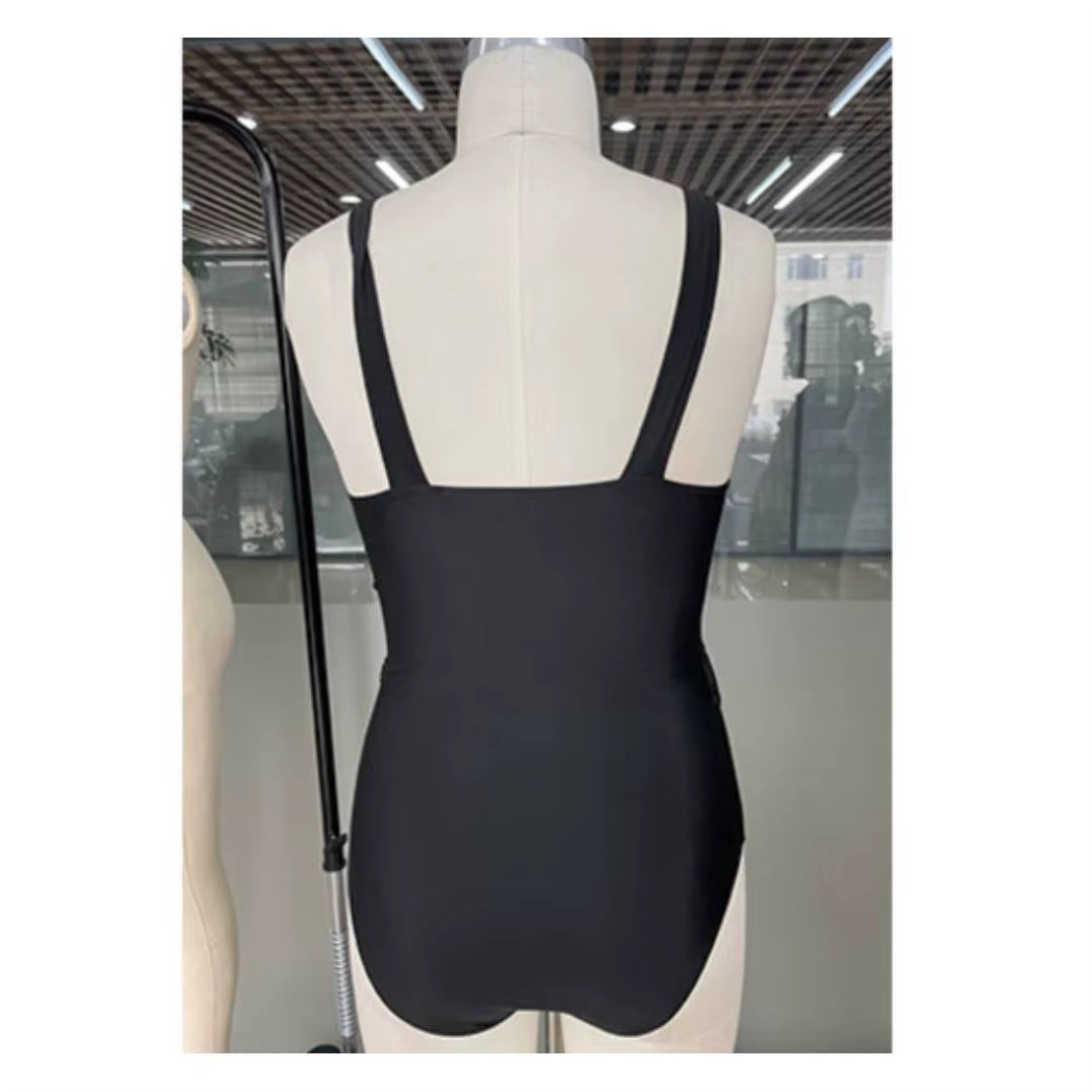 Maillot De Bain Une Pièce Col En V, Amissié Sur Les Deux Côtés - Collection 2025