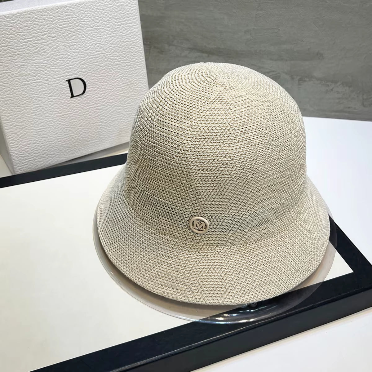 2025 Korea Designer M Hollows Bucket Hats Women'S Summer Breathable Sunshade Sun Hats Lady Japanese Ins Fashion Basin Hat Panama