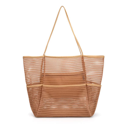 Mesh Beach Tote Bag for Women 2024 Upgrade Waterproof Pool Bag for Beach Vacation Pool Family Travel Essentials