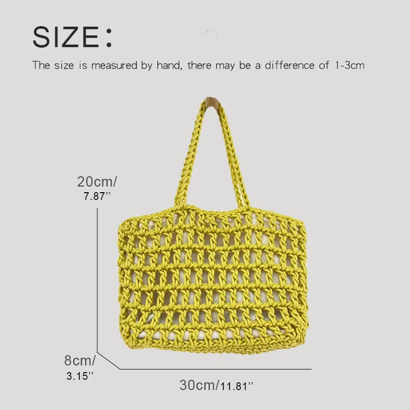 Beach Casual Tote Bags Designer Luxury Bag and Handbags for Women 2023 New in Nylon Artificial Crochet Weave Drawstring Closure