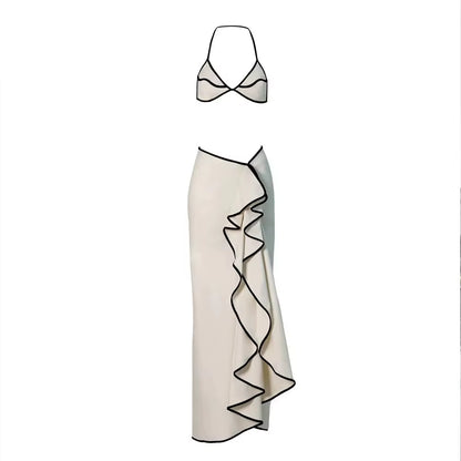 Elegant 3-Piece Micro Bikini avec jupe longue 2025
